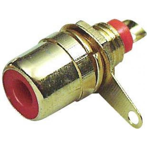 TRU COMPONENTS 1577826 cinch konektor zásuvka, vestavná vertikální Pólů: 2 červená 1 ks