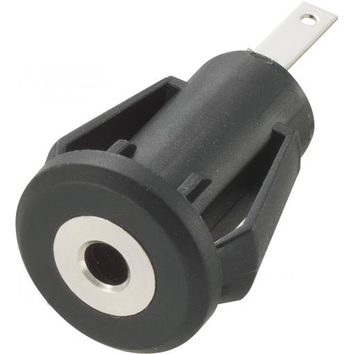 TRU COMPONENTS 716868 jack konektor 2.5 mm zásuvka, vestavná vertikální Pólů: 2 mono černá 1 ks