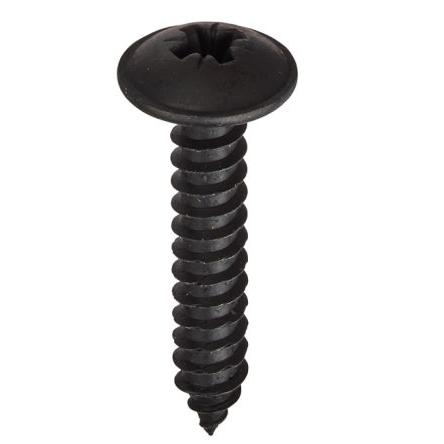 RS PRO Samořezný šroub, Černění, Ocel hlavice Příruba, délka: 9.5 mm