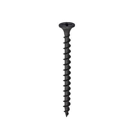 RS PRO Samořezný šroub, Černá, Ocel hlavice Trubka, délka: 3.5 mm