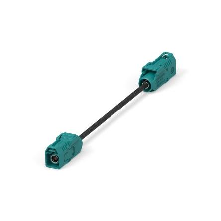 Koaxiální kabel, řada: 2081376, Černá Vnější Polyvinylchlorid, A: Zástrčka FAKRA Vnější, B: Zástrčka 300 mm TE