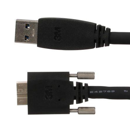 3M Sestava kabelů USB Vnější, A: Micro USB B, 5 m Vnější, Černá, B: USB typu A