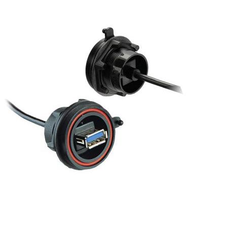 Bulgin Konektor USB, řada: Standard Buccaneer - USB Vnitřní, počet portů: 1portový, orientace těla: Rovný USB typu A,