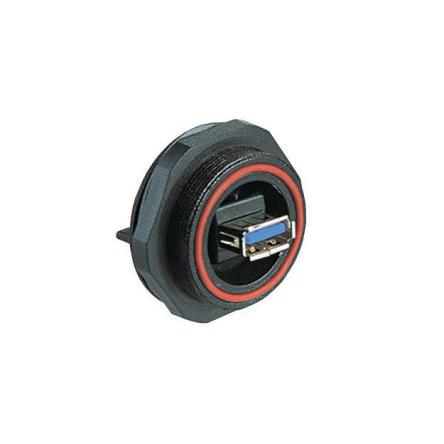 Bulgin Konektor USB, řada: Standard Buccaneer - USB Vnitřní, počet portů: 1portový, orientace těla: Rovný USB typu A,