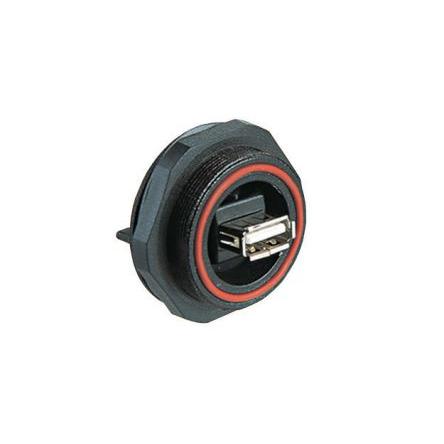 Bulgin Konektor USB, řada: Standard Buccaneer - USB Vnitřní, počet portů: 1portový, orientace těla: Rovný USB typu A,