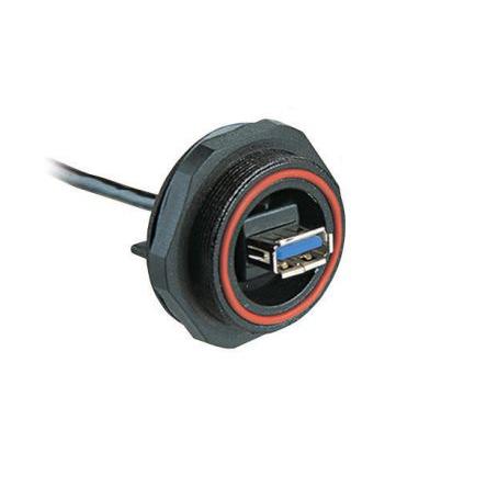 Bulgin Konektor USB, řada: Standard Buccaneer - USB Vnitřní, počet portů: 1portový, orientace těla: Rovný USB typu A,