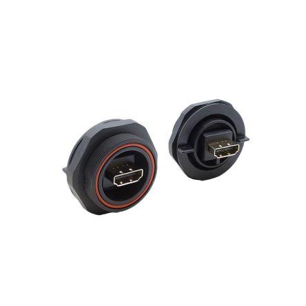 Bulgin Konektor HDMI, číslo řady: PX0869 Vnější, počet kontaktů: 19, orientace těla: Rovný, 30V ac