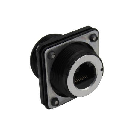 Bulgin Ethernetový konektor, řada: 600 Series - Ethernet Buccaneer Connectors Vnitřní Cat5e, Rovný, Montáž na přírubu