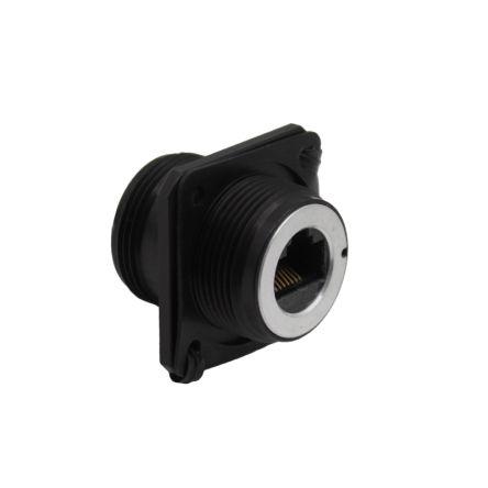 Bulgin Ethernetový konektor, řada: 600 Series - Ethernet Buccaneer Connectors Vnitřní Cat5e, Rovný, Montáž na přírubu
