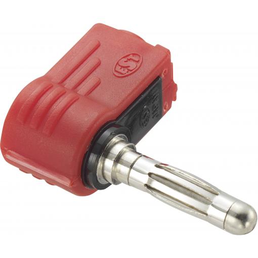 TRU COMPONENTS banánkový konektor zástrčka, zahnutá Ø pin: 4 mm červená 1 ks