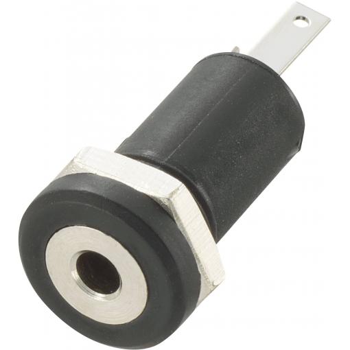 TRU COMPONENTS 718684 jack konektor 2.5 mm zásuvka, vestavná vertikální Pólů: 2 mono černá 1 ks