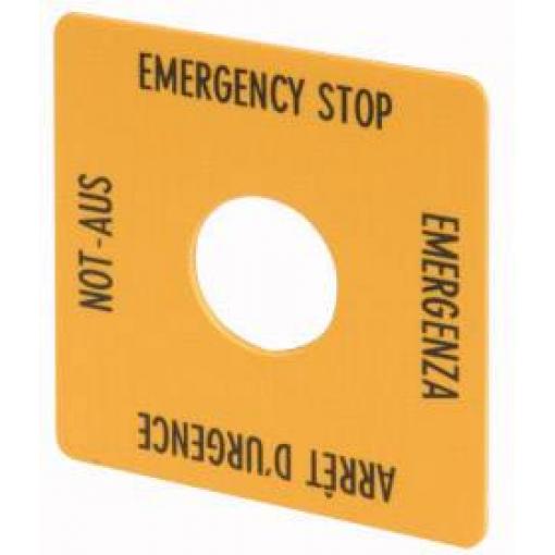 Eaton M22-XYK1 216484 štítek s popisem (š x v) 50 mm x 50 mm NOUZOVÝ-VYP (de, en, fr, it) žlutá 1 ks
