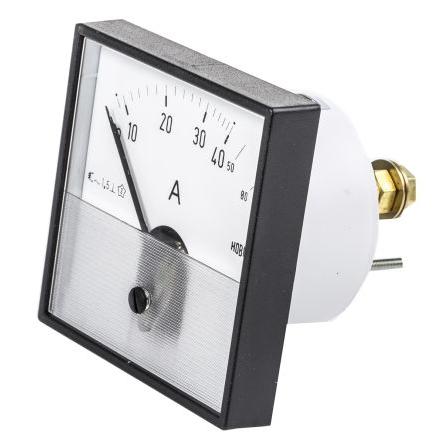 Analogový panelový ampérmetr PD72MIS40A2/1-001 80 A, výška výřezu: 72 mm St., šířka výřezu: 72 mm Pohyblivé železné