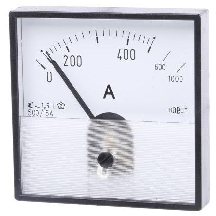 Analogový panelový ampérmetr PD72MIS5A2/2-001 0/500/1000A 100 A, výška výřezu: 72 mm St., šířka výřezu: 72 mm Pohyblivé