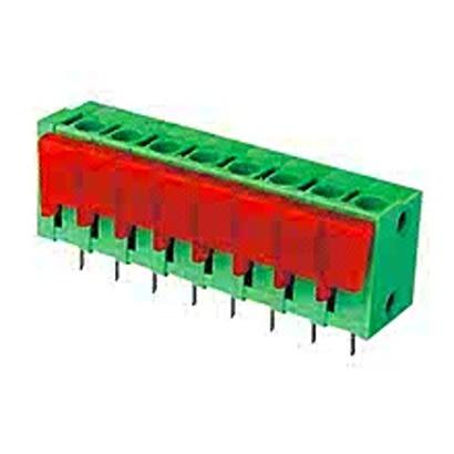 Molex Svorkovnice PCB, řada: 39700, rozteč: 5 mm, počet řad: 1, počet kontaktů: 13, orientace těla: Svislé, Zelená