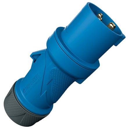 MENNEKES Přípojka, řada: PowerTOP Xtra, IP54, formát pólů: 3P, orientace těla: Rovný barva Modrá, 230V 16A