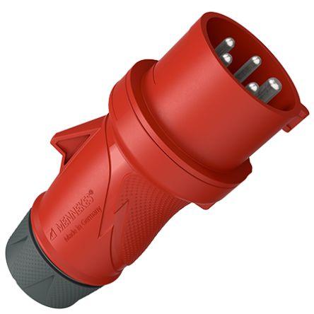 MENNEKES Přípojka, řada: PowerTOP Xtra, IP54, formát pólů: 5P, orientace těla: Rovný barva Červená, 400V 16A