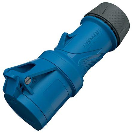 MENNEKES Přípojka, řada: PowerTOP Xtra, IP54, formát pólů: 3P, orientace těla: Rovný barva Modrá, 230V 16A