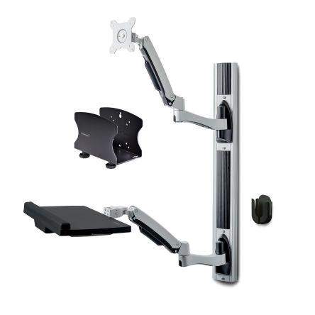 StarTech.com 2PASTSC-WALL-MOUNT Pracovní stanice Černá Stěna