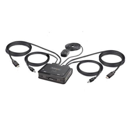Přepínač KVM, 3,5 mm stereo 2portový USB, počet zobrazení: 1 3 StarTech.com, video připojení: USB 5120 x 1440