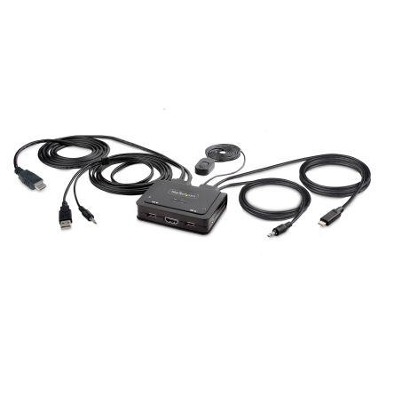 Přepínač KVM, 3,5 mm stereo 2portový USB, počet zobrazení: 1 3 StarTech.com, video připojení: HDMI, USB C 5120 x 1440