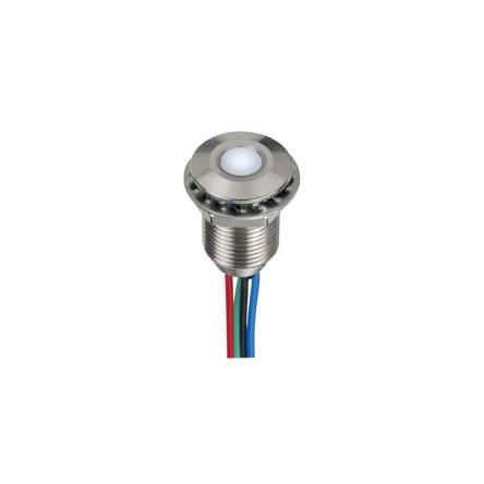 Indikátor pro montáž do panelu, řada: Q10 Zelená, Modrá, Červená, typ žárovky: LED Vodič APEM 12V dc 10 mm, IP67