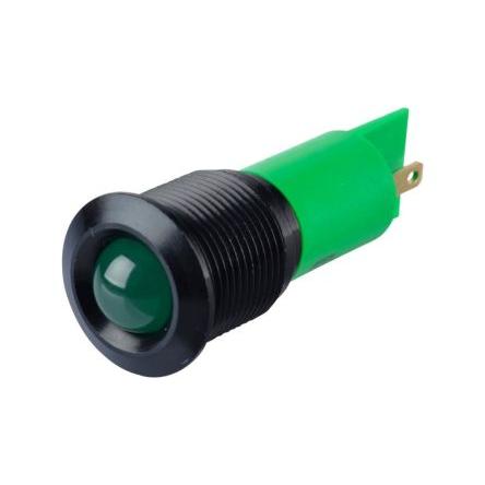 Indikátor pro montáž do panelu, řada: Q16 Zelená, typ žárovky: LED indikátory pro montáž do panelu APEM 24V dc 16 mm,