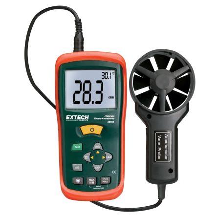 Extech Anemometr Průtok vzduchu, Rychlost vzduchu, Teplota, číslo modelu: AN100, typ sondy: Lopatka 30 m/s