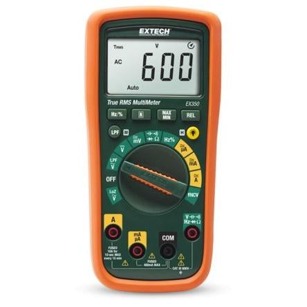 Multimetr 10 A ac, typ displeje: LCD 600 V ac, číslo modelu: EX350 Extech 10 A dc