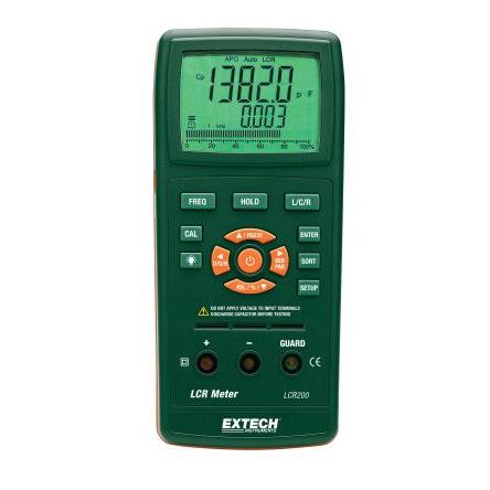 Měřič LCR, číslo modelu: LCR200 Pasivní 200 μF 200 kΩ 2000 h 100 kHz Extech