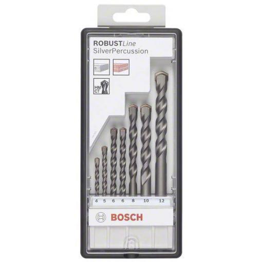 Bosch Accessories 2607010545 tvrdý kov sada vrtáku do betonu 7dílná 4 mm, 5 mm, 6 mm, 6 mm, 8 mm, 10 mm, 12 mm válcová stopka 1 sada