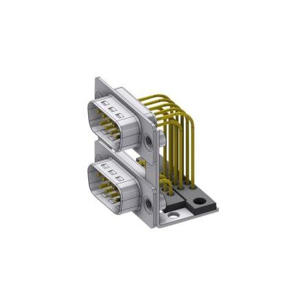 Deltron Connectors Konektor D-Sub, řada: DPB, počet kontaktů: 9, orientace těla: Pravý úhel 2.84 mm, Montáž na plošný