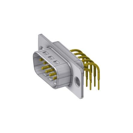 Deltron Connectors Konektor D-Sub, řada: DTS, počet kontaktů: 9, orientace těla: Pravý úhel, Montáž na plošný spoj