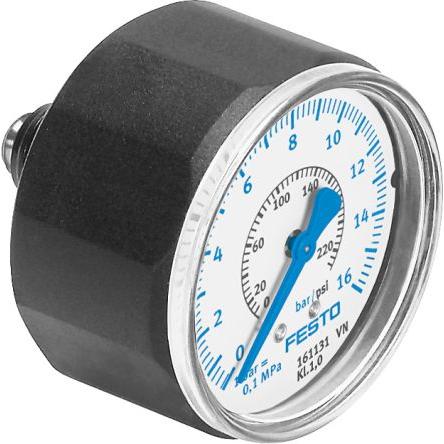 Tlakoměr Instalace v řadě MA-27-16-R1/8, přesnost: 4 % 27 mm R 1/8 Ocel, 60 °C 16 bar 0 bar Festo