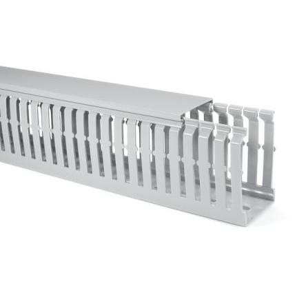 Drážkovaný kabelový kanál, řada: 183 Absolutní kodér Úzké barva Šedá 25mm x 80 mm x 2 m HellermannTyton