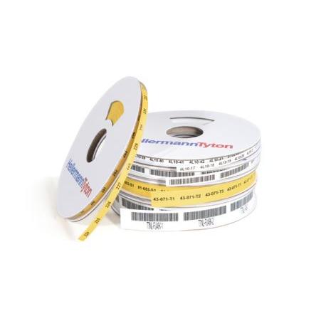 Tepelně smrštitelný označovač kabelů, řada: 554 barva Bílá Tisknutelný HellermannTyton 9.5 mm 554-51400 TLFX95WH-PO-X-WH
