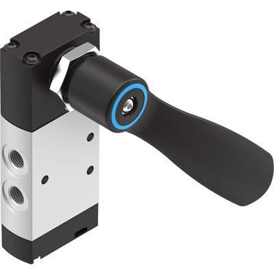 Pneumatický ventil s ručním ovládáním, řada: VHEF Ruční 2.5 mm G, materiál tělesa: Eloxovaná tvárná hliníková slitina