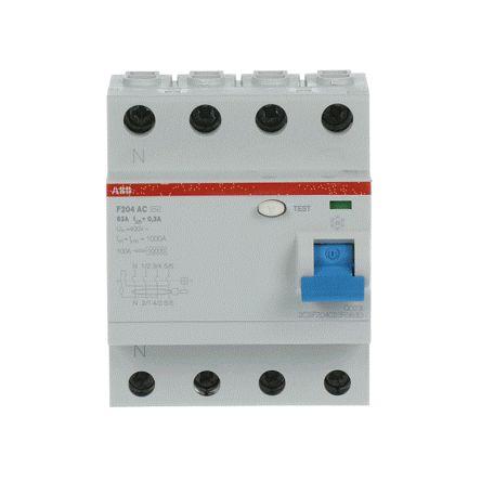 Jistič zbytkového proudu 4pólový Mžikový 63A 300 mA ABB 500 V dc F200 IEC/EN 61008