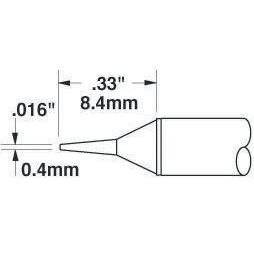 Metcal Pájecí hrot, číslo modelu: STTC 0.4 mm 8.4 mm Kuželovité, pro použití s: MX-H1-AV, MX-RM3E