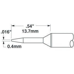 Metcal Pájecí hrot, číslo modelu: STTC 0.4 mm 13.7 mm Kuželovité, pro použití s: MX-H1-AV, MX-RM3E