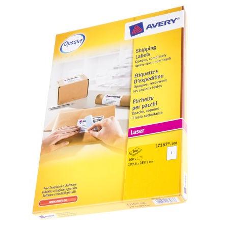 List se štítky L7167-100 Lepicí, množství v balení: 100 V balení, Bílá Adresa Avery Laser