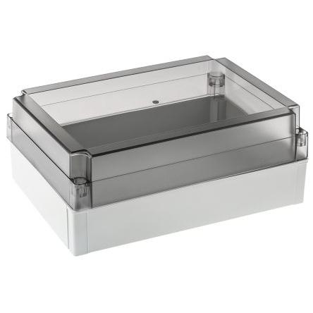 Fibox Pouzdro, řada: MNX IP67, IP66 Nestíněný barva Šedá IK08 barva Kouřová transparentní Polykarbonát 255 mm 100 mm 180
