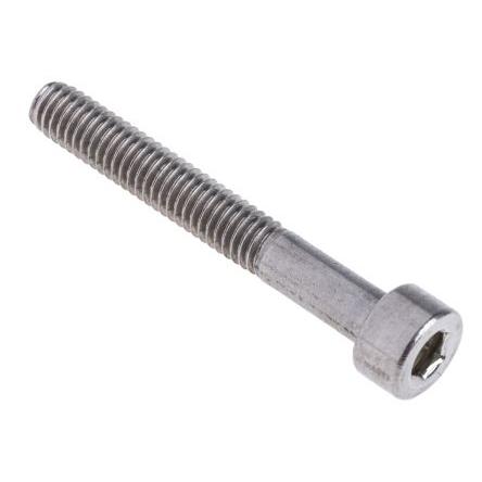 RS PRO Šroub s vnitřním šestihranem, Obyčejný, Nerezová ocel hlavice Vnitřní šestihran, M4, M4, délka: 30 mm