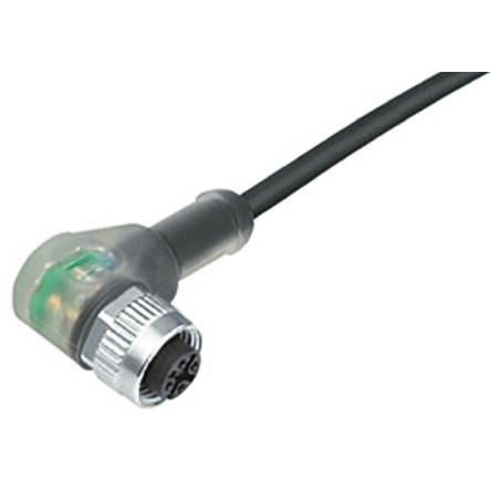 Kabel ovladače snímače, A: Vnitřní, A: M12, Pravoúhlý 4, B: Bez koncovky, 30V, IP67, IP40, řada: 763 binder 5 m