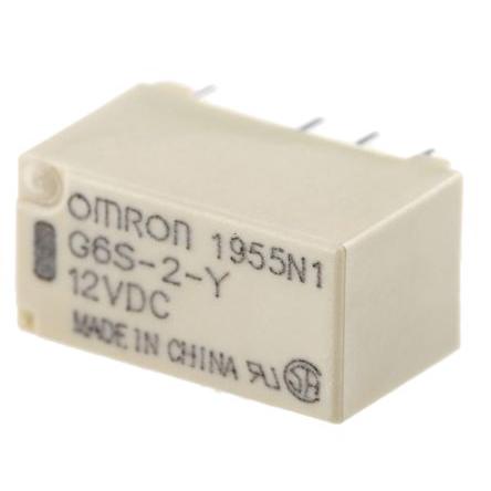 Omron Signálové relé DPDT Montáž na plošný spoj 2A 12V dc G6S