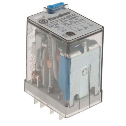 Finder Relé 3PDT 10A 24V dc 55