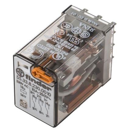 Finder Relé 3PDT Montáž na plošný spoj 10A 230V ac 55
