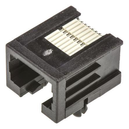 TE Connectivity Konektor RJ45, řada: 0-215877 Vnitřní Cat3, počet cest: 8, Pravý úhel, Průchozí otvor Nestíněný, počet