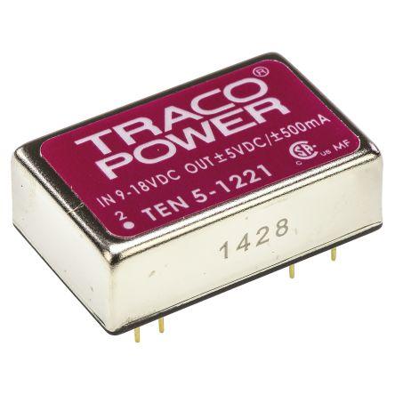 TRACOPOWER Měnič DC/DC TEN 5, výstup: 5V dc 1.5 kV dc, Vin 18V dc 500 mA, Vin 9V 6 W -40 °C 85 °C Průchozí otvor