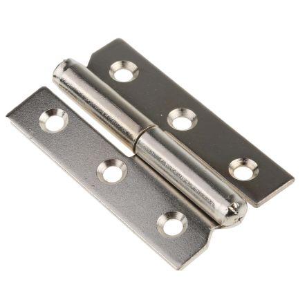 Kloubový závěs Výkyvné Patka, Niklovaný, Ocel Zvedání Šroubová, délka: 50 mm x 30mm x 1.2 mm Pinet